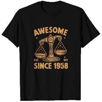 Discover Awesome Since 1958 Libra Zodiac Birthday October T Shirts
