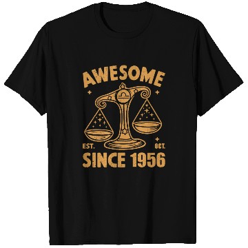 Discover Awesome Since 1956 Libra Zodiac Birthday October T Shirts