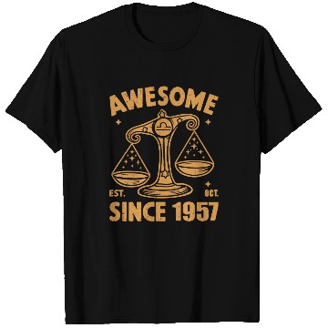 Discover Awesome Since 1957 Libra Zodiac Birthday October T Shirts