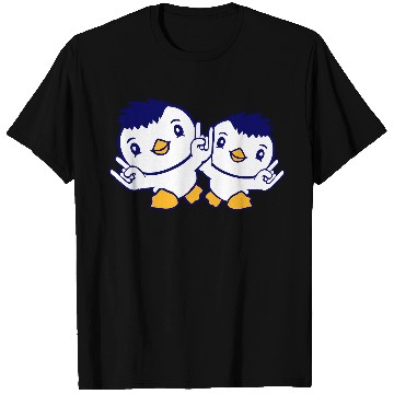 Discover Heavy Metal Duck Bird Team Chick Rock Hand Gesture T Shirts