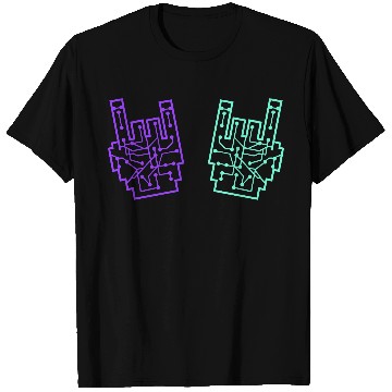 Discover Heavy metal nerd electronic circuits hand gestures T Shirts