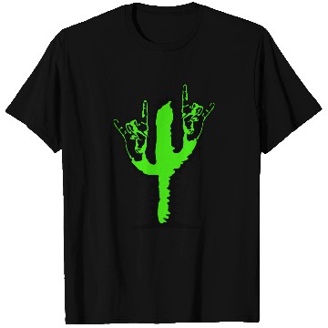Discover Cactus Plant Heavy Metal Hard Rock Hand Gesture T Shirts