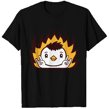 Discover Fire Heavy Metal Duck Bird Chick Rock Hand Gesture T Shirts