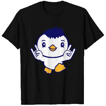 Discover Heavy Metal Duck Bird Chick Rock Horn Hand Gesture T Shirts