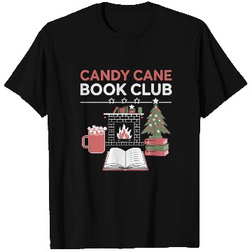Discover Bookish Christmas Candy Cane Book Club Bookish T Shirts