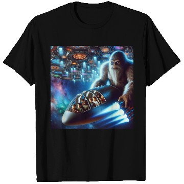 Discover Sasquatch in Spaceship T Shirts