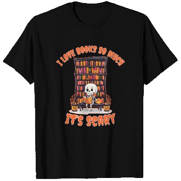 Discover Halloween skeleton book lover reading adults T Shirts