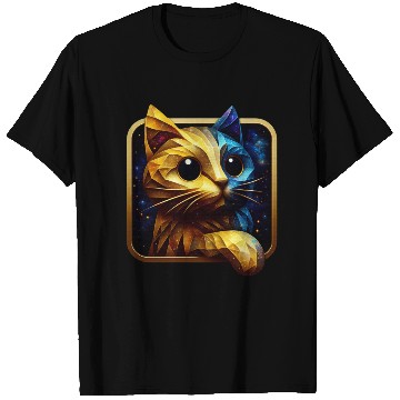 Discover Blue&Gold Kitty T Shirts