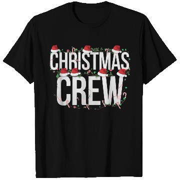 Discover Christmas Crew with Santa Hats and Lights T Shirts