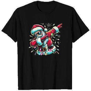 Discover Dabbing Santa with Christmas Lights and Snowflakes T Shirts