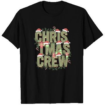 Discover Christmas Crew with Santa Hats and Candy Canes T Shirts