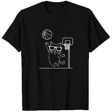 Discover Cat Wearing Sunglasses Playing Basketball T Shirts