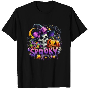 Discover Halloween Spooky Season Witch Skeleton T Shirts
