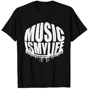 Discover Music is my Life Love Saying Graffiti Spray Drops T Shirts