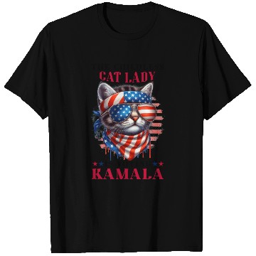 Discover Childless Cat Lady Voting Kamala Harris T Shirts