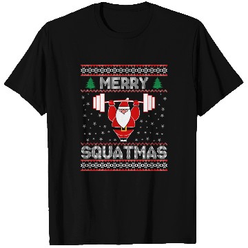 Discover Merry Squatmas Ugly Xmas Sweater Gym Santa Claus T Shirts