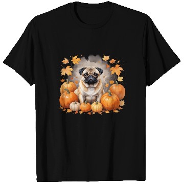 Discover Pug Pumpkin Thanksgiving Fall Halloween Dog Lover T Shirts