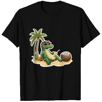 Discover Chill Alligator on the Beach T Shirts