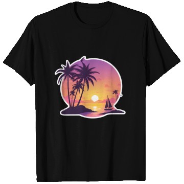 Discover Palm Trees at Sunset Beach T Shirts