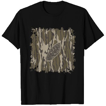 Discover Turkey Feather Bottomland Camo Forest Camouflage T Shirts