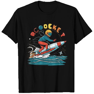 Discover T Shirts/ T Shirts "Rocket Surfing" logo design