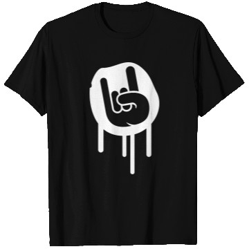 Discover Heavy metal graffiti drop horn finger hand gesture T Shirts