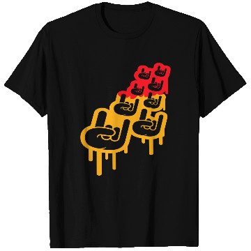 Discover Heavy metal graffiti drop horn finger hand gesture T Shirts