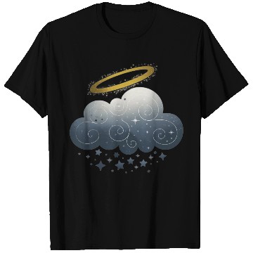 Discover Celestial Embrace Cloud and Star in a Magical Glow T Shirts