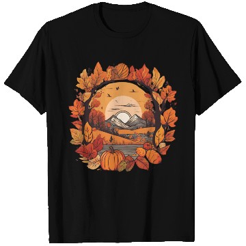 Discover Autumn leaves falling design T Shirts
