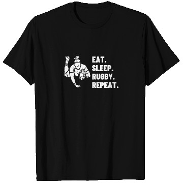 Discover Eat Sleep Rugby Repeat Funny Rugby Player T Shirts