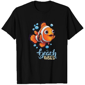 Discover Cream Blue Green Modern Skeleton Beach T Shirts