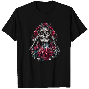 Discover la Santa Muerte Saint Death Mexican Folklore skull T Shirts