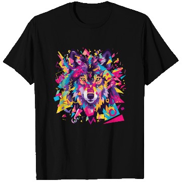 Discover Majestic Pop Art Alpha Wolf - Vibrant Cool T Shirts