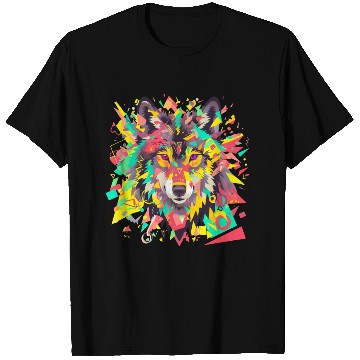 Discover Majestic Pop Art Alpha Wolf - Vibrant Warm T Shirts