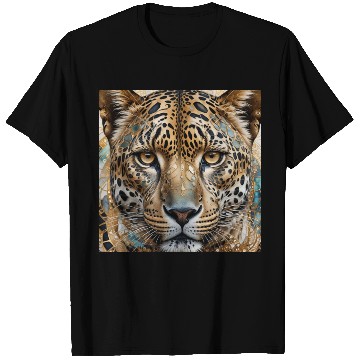 Discover face of a leopard remixed with a beautiful pattern T Shirts
