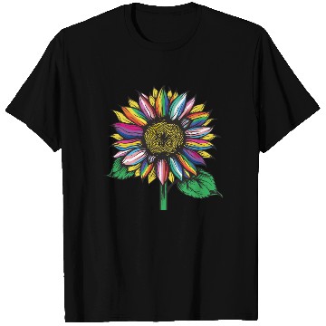 Discover LGBTQ sunflower rainbow flags Diversity Human Righ T Shirts