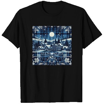 Discover flannel silent night blue and white christmas T Shirts