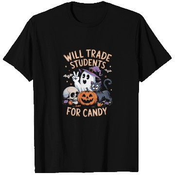 Discover Cute Halloween Black Cat Pumpkin Ghost Humor T Shirts