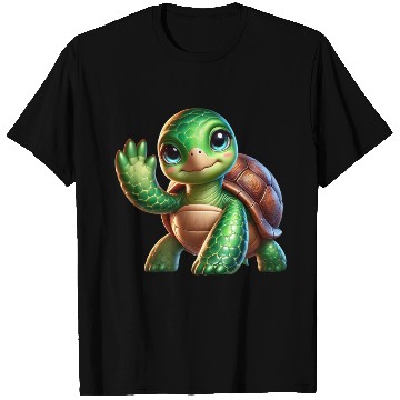 Discover Adorable Waving Turtle T Shirts