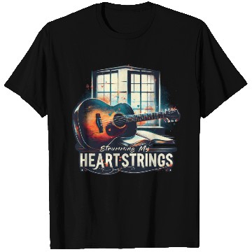 Discover Strumming My Heartstrings Guitar Music Lover Songs T Shirts