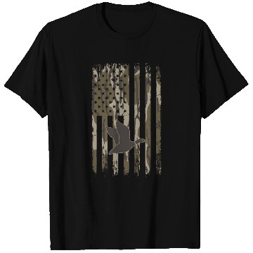 Discover Bottomland Camo Duck Hunting American Flag USA T Shirts