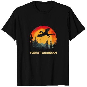 Discover Vintage Sunset Forest Dragon T Shirts