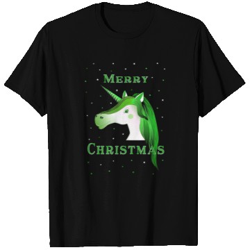 Discover Festive Green Unicorn Christmas Design T Shirts