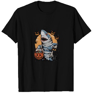 Discover Spooky Shark Mummy and Black Cat Trick-or-Treat T Shirts