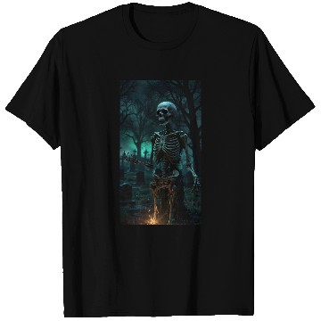 Discover Rising Skeleton in the Graveyard T Shirts