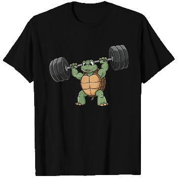 Discover Strong turtle fitness barbell workout training T Shirts