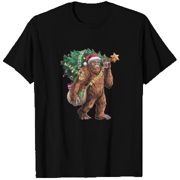 Discover Bigfoot Christmas Tree Lights Xmas Sasquatch Lover T Shirts