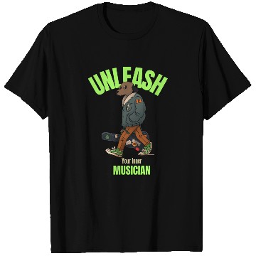 Discover Cartoon dog with a guitar T Shirts