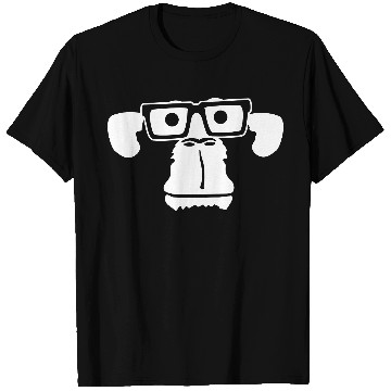 Discover Smart nerd monkey head horn-rimmed glasses geek T Shirts