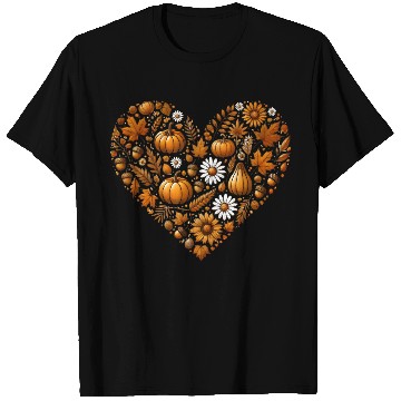 Discover Heart filled with pumpkins, leaves and nuts T Shirts